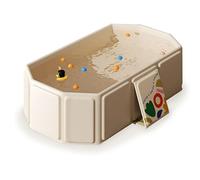 ASIAD Collapsible Baby Bath, Foldable Baby Bath Tub with Triangular Diagonal Brace, Travel Toddler Bath for Outdoor Use, Stable & Durable,White