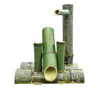 ASIAD Handmade Bamboo Fountain Kit,Water Fountain Bamboo Water Play,Japanese Garden Decoration Create an External Scene You Want,Green,30cm
