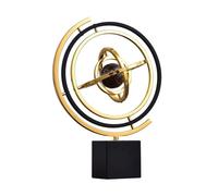 ASIAD Modern Abstract Art Decoration, Metal Ball Ornament Sculpture Decor with Rectangular Stand in Black and Gold,Metallic,S