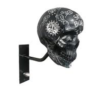 ASIAD Motorcycle Helmet Skull Holder, Wall Mount Helmet Storage Rack, Resin Crafts Skull Helmet Rack for Coats, Caps, Baseballs And Rugby Helmet,1