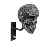 ASIAD Motorcycle Helmet Skull Holder, Wall Mount Helmet Storage Rack, Resin Crafts Skull Helmet Rack for Coats, Caps, Baseballs And Rugby Helmet,2