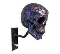 ASIAD Motorcycle Helmet Skull Holder, Wall Mount Helmet Storage Rack, Resin Crafts Skull Helmet Rack for Coats, Caps, Baseballs And Rugby Helmet,3