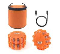 ASIAD Pack of 3 Warning Lights Waterproof with Hook and Bag, LED Warning Light with 9 Flashing Modes, LED Warning Lights Magnet,Orange