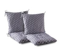 ASIAD Seat Cushions for Garden Chairs, Garden Chair Back Seat Pad,Set of 2 with Ties Rocking Chair Seat Cushion Suitable for Living Room,Grey