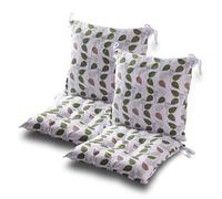 ASIAD Set of 2 Low-Back Chair Seat Support Cushion,Recliner Cushions Outdoor Garden Patio Seat Cushion with Backrest for Home Office Garden Chair,Green