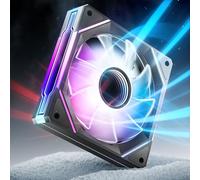 AsiaHorse AMICI 5GT 120mm PC Fan Black 1 Pack, Dual Infinity Mirror ARGB Case Fan, 1800RPM PWM High Airflow HDB Bearing Quiet Computer Fan with Daisy Chain Cables for Gaming Chassis (Standard Airflow)