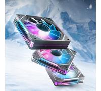 AsiaHorse AMICI 5GT 120mm PC Fan Black 3 Pack, Dual Infinity Mirror ARGB Case Fan, 1800RPM PWM High Airflow HDB Bearing Quiet Computer Fan with Daisy Chain Cables for Gaming Chassis (Standard Airflow)