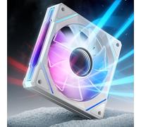 AsiaHorse AMICI 5GT 120mm PC Fan White 1 Pack, Dual Infinity Mirror ARGB Case Fan, 1800RPM PWM High Airflow HDB Bearing Quiet Computer Fan with Daisy Chain Cables for Gaming Chassis (Standard Airflow)