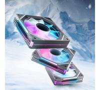 AsiaHorse AMICI 5GT 120mm Reverse Blade PC Fan Black 3 Pack, Dual Infinity Mirror ARGB Case Fan, 1800RPM PWM High Airflow HDB Bearing Quiet Computer Fan with Daisy Chain Cables for Gaming Chassis