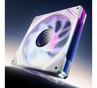 AsiaHorse AMICIMega Reverse Blade 140mm ARGB PC Case Fan Intake Fan HDB Bearing 1800 RPM 89.77 CFM 3.24 mmH2O 50000 Hours Lifespan 4Pin PWM 5V 3Pin ARGB White