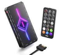 AsiaHorse ASH ARGB PWM PC Fan Hub with Controller [20 ARGB Effects] [Unique Colour Learning Mode] 9X 4-Pin PWM & 9X 5V 3-Pin RGB Ports SATA Power Connector RGB Sync