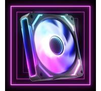 AsiaHorse COSMIQ 120MM ARGB PC Case Fan (1 Pack) Daisy Chain Infinity Mirror Design, FDB Bearing 2000 RPM High Airflow (68.5 CFM) Quiet 4-Pin PWM & 5V 3-Pin RGB Sync Black