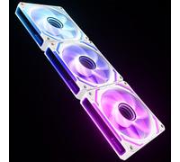 AsiaHorse COSMIQ Reverse Blade 120MM ARGB PC Case Fan (3 Pack with Controller) Infinity Mirror Daisy Chain Design FDB Bearing 2000 RPM PWM High Airflow 68.5 CFM 5V 3Pin RGB Sync White
