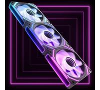 AsiaHorse COSMIQ Reverse Blade 120MM ARGB PC Case Fan (3 Pack with Controller) Infinity Mirror Daisy Chain Design FDB Bearing 2000 RPM PWM High Airflow 68.5 CFM 5V 3Pin RGB Sync Black