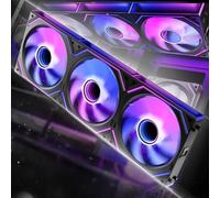 AsiaHorse DAWN Pro ARGB PC Case Fan 3pcs 120MM Forward (Exhaust) [Infinity Mirror] Daisy Chain RGB Fan 4Pin PWM 5V 3Pin ARGB 1850RPM Air Flow 71CFM High Precision High Performance HDB Bearing 50,000