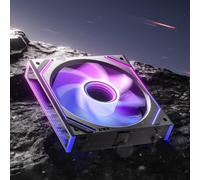 AsiaHorse DAWN Pro Reverse Blade 120mm ARGB PC Case Fan [1 Pack] Infinity Mirror Daisy Chain HDB Bearing 1850 RPM PWM High Airflow 71 CFM High Static Pressure 2.6 mmH2O 5V 3Pin RGB Sync Black