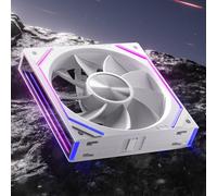 AsiaHorse DAWN Reverse Blade 120mm ARGB PC Case Fan [1 Pack] Infinity Mirror Daisy Chain HDB Bearing 1850 RPM PWM High Airflow 71 CFM High Static Pressure 2.6 mmH2O 5V 3Pin RGB Sync White