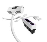 AsiaHorse Hydrus 24-Pin ATX Extension Cable [L TYPE - DOWN ANGLED], 90° Down Connector (Only for ITX/Special Builds - Check Space), 18AWG Sleeve-White