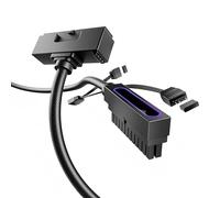 AsiaHorse Hydrus 24Pin PSU Cable Extension R, PC 24 Pin Sleeved Cable For 24 Pin ATX [18AWG] Power Supply Cable Extensions, 5V 3Pin ARGB SYNC HYDRUS-24PIN-BLACK-L-30cm