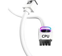 AsiaHorse Hydrus 8-Pin CPU Extension Cable [FOR CPU ONLY], EPS 12V Power Cable (NOT FOR GPU), 18AWG Sleeved, 5V 3-Pin ARGB Sync - White