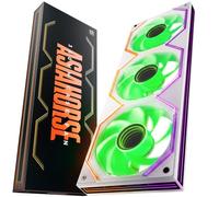AsiaHorse Matrix Pro 360mm Integrated ARGB PWM Reverse Blade Fan, Intake Fan for Case Bottom and Side with 88 LEDs, 2000 RPM 3-in-1 Radiator Fan, Triple Zone ARGB Control White