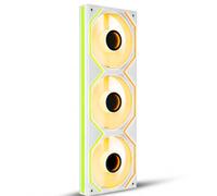 AsiaHorse Matrix Pro 360mm PC Case Fan, Integrated 3-in-1 ARGB PWM Radiator Fan with 88 LEDs, 2000 RPM Hydraulic Bearing, 5V 3-Pin Sync, Triple Zone Lighting Control White