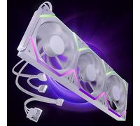 AsiaHorse Nyota Pro 120mm Reverse Blade Fan, Intake PC Fan 120mm, Daisy Chain ARGB PC Case Fan, PWM 2000RPM Quiet Cooling, for Case Bottom/Side, White 3-Pack