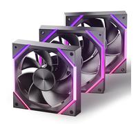 AsiaHorse NYOTA Reverse Blade 120mm ARGB PC Case Fan 3 Pack Intake Fan HDB Bearing 2000 RPM 61.5 CFM 4Pin PWM 5V 3Pin ARGB Black
