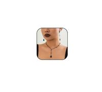 Asiamist Gothic Blood Necklace Earrings for Women Layered Black Red Crystal Necklaces Earrings Set Gothic Y Necklace Earrings Set Punk Vampire Necklaces Halloween Prom Jewelry, Normal Size, Metal, No