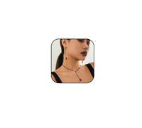 Asiamist Gothic Blood Necklace Earrings for Women Layered Black Red Crystal Necklaces Earrings Set Gothic Y Necklace Earrings Set Punk Vampire Necklaces Halloween Prom Jewelry, Normal Size, Metal, No