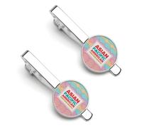 Asian American And Pacific Islander Heritage Month Tie Clips for Men 2 Pcs Necktie Bar Pinch Clothing Accessories Suitable for Wedding Business Anniversary