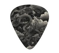 Asian-Art-Dragon 12 Pack Guitar Picks With 3 Thicknesses And Storage Box, Abs Plectrums For Electric Bass Guitar Players