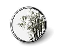 Asian Bamboo Button Pin Round Alloy Lapel Pins Badges Novelty Funny Enamel Pins Button Lapel Personalized Pinback Button Badges Cute Brooche Pin for Backpacks Jackets Bags