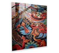 Asian Batik Glass Print - Asian Glass Fabric Asian Indonesian Batik Fabric 50cm x 50cm