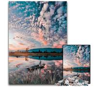 Asian Boat on The River JigsawPuzzle 1000 Pieces for Adults Puzzles for Adults Family Fun Activity Brain Challenge for Teenager 1000 PCS(38x26cm)