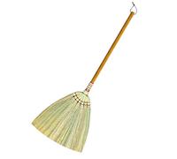Asian Broom 46 inch - Straw Soft Sweep - Long Handle for Cleaning, Decoration, Wedding-Natural Whisk for House, Garage, Office,Kitchen - Indoor Grass Broom
