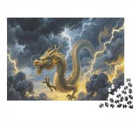 Asian Dragon Jigsaw 1000 Pieces Challenge Toys for Adults Mythical Creatures Impossible Jigsaw Puzzles Educational Game Home Decoration 1000pcs (75x50cm)