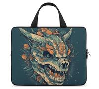Asian Dragon Skull Laptop Sleeve Ultra-Thin, Waterproof 13inch Laptop Bags, Portable Protective Computer Bag with Hand Strap