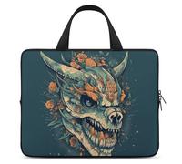 Asian Dragon Skull Laptop Sleeve Ultra-Thin, Waterproof 15inch Laptop Bags, Portable Protective Computer Bag with Hand Strap