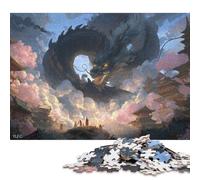Asian Dragon Wooden Jigsaw Puzzles Adults Fun 500 Pieces Home Decoration Stress Relief Toy Intellectual Game Education Game Relaxation And Intelligence 500pcs (52x38cm)