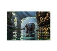 Asian elephant in the water 1000 Piece Puzzle With Stylish Prints That Stimulates Creativity Concentration And Hands On Skills