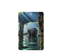 Asian elephant in the water Car air freshener, 4-pack, lightweight, hanging type, for car interior decoration.