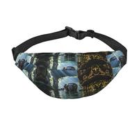 Asian elephant in the water Travel Fashion Waist Bag, Suitable for Sports, Running, Cycling, Traveling, Fishing Boys Large Crossbody Waist Bag,