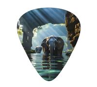 Asian elephant in the water Wear-resistant guitar picks, thin, medium, heavy, 12 pieces of guitar picks, suitable for guitar, bass, electric guitar, ukulele,