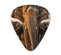 Asian Elephant print Celluloid Guitar Plectrums for Acoustic Guitar Bass,Guitar Picks with Organizer Box