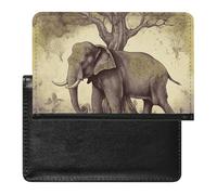 Asian Elephant with Tree Passport Holder & Travel Wallet Passport Cover Protector Essentials with Credit Card Slots