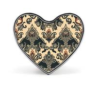 Asian Elephants Button Pin Heart Shape Alloy Lapel Pins Badges Novelty Funny Enamel Pins Personalized Pinback Button Badges Cute Heart Brooche for Jackets Bags