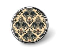 Asian Elephants Button Pin Round Alloy Lapel Pins Badges Novelty Funny Enamel Pins Button Lapel Personalized Pinback Button Badges Cute Brooche Pin for Backpacks Jackets Bags