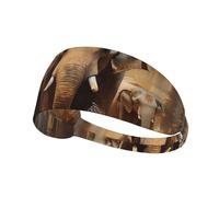 Asian Elephants Print Ultra-Soft Elastic Headband Breathable Sports Stretchable Yoga Running Gym Travel