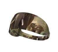 Asian Elephants Print Ultra-Soft Elastic Headband Breathable Sports Stretchable Yoga Running Gym Travel